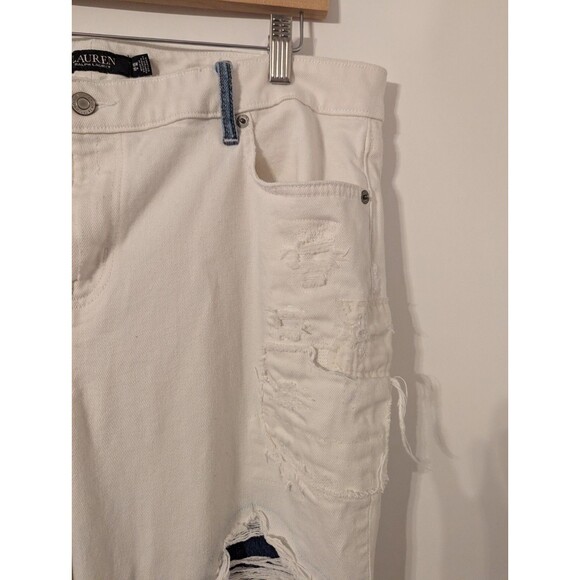 Lauren Ralph Lauren Women's Plus Distressed Patchwork Midrise Straight Pants 16W - Picture 5 of 11